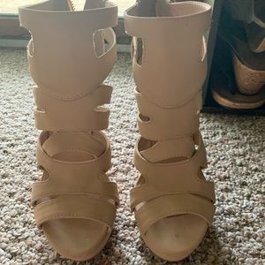 Shoes - Tan/Beige High Heels. WORN ONCE. Shoes - Tan/Beige High Heels. WORN ONCE.